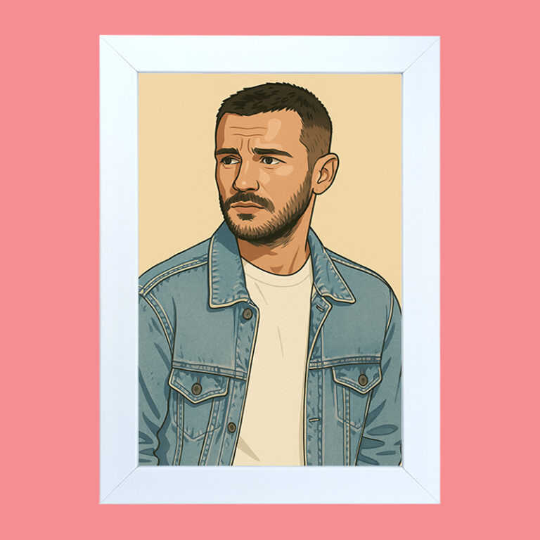 Customized White Vector Art Frame